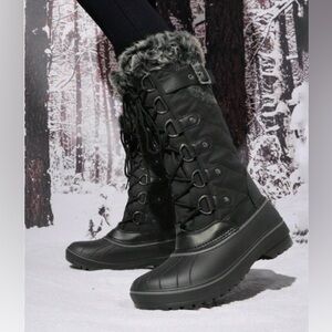 DreamPairs Women Warm Faux Fur Lined Mid Calf Winter Waterproof Snow Boots NWOT